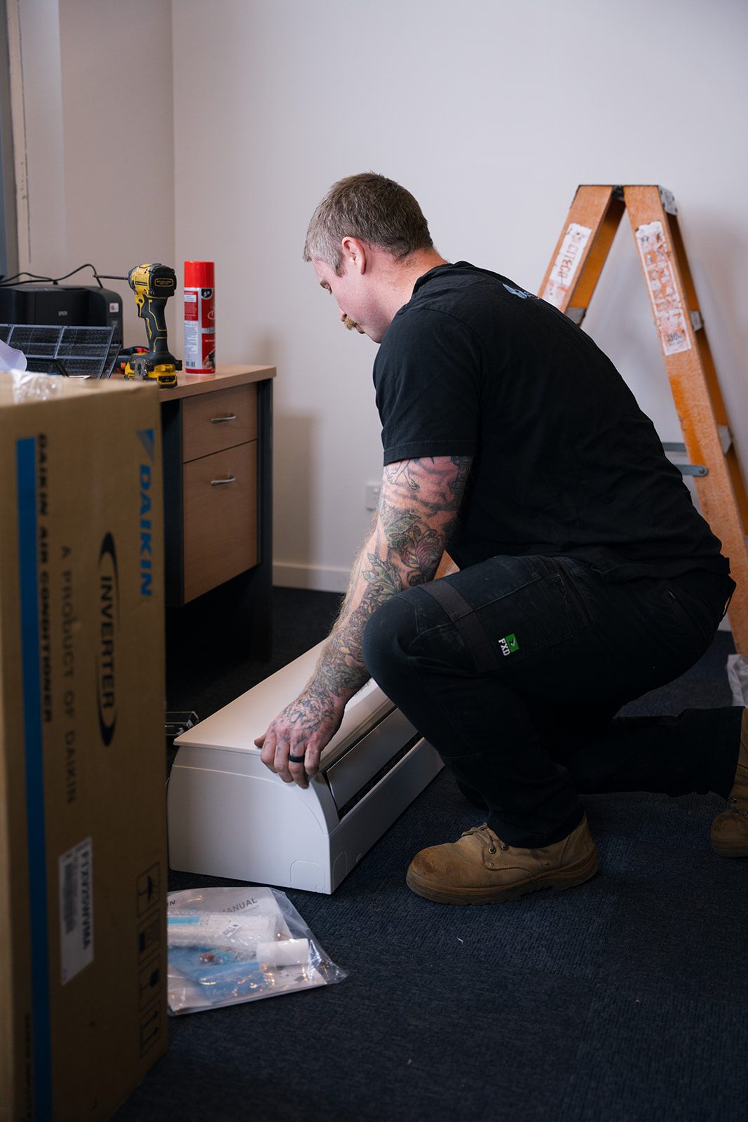 Unboxing a new system on site